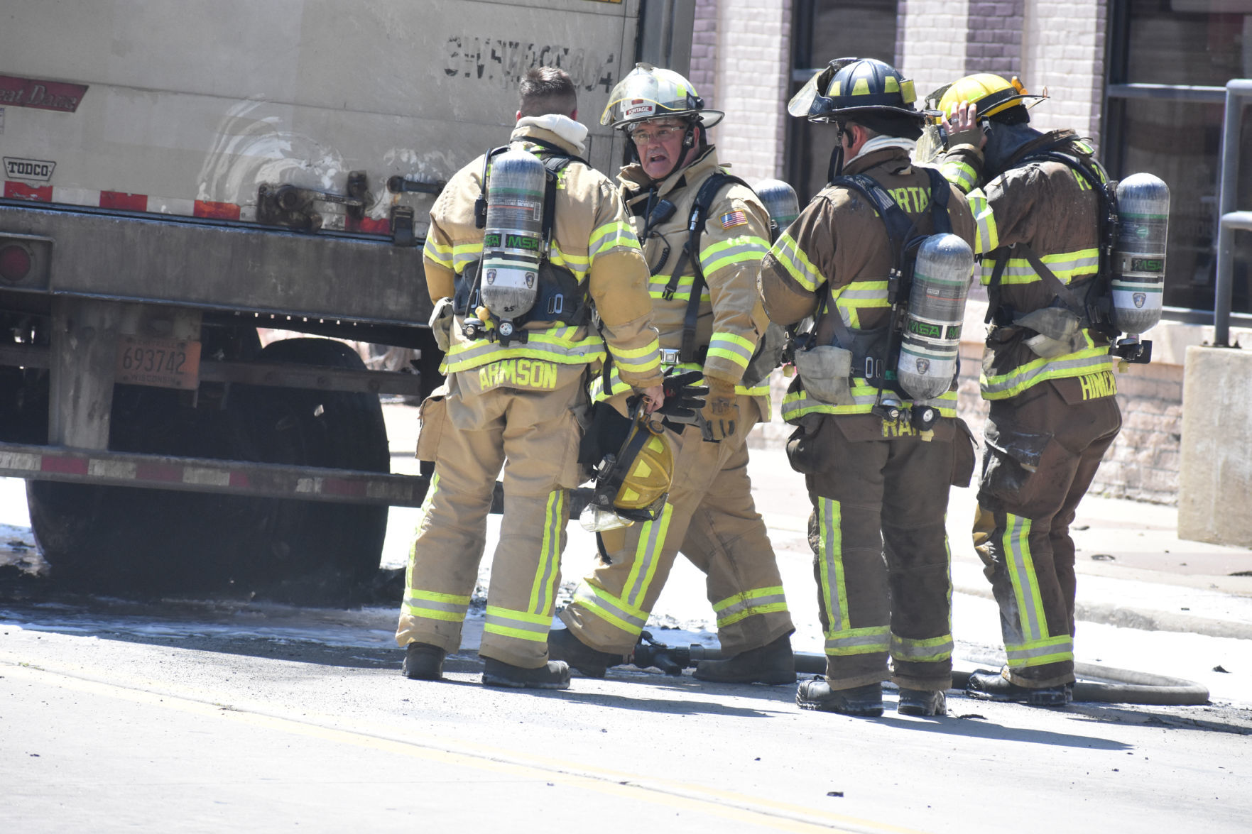 Portage Fire Department at downtown scene